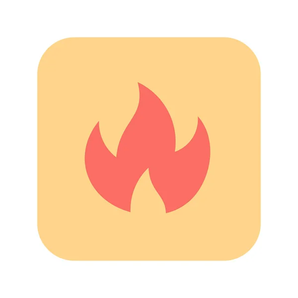 Fire Grill Kitchen Icon Flat Style — Stock Vector