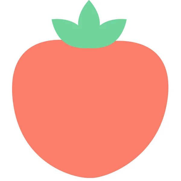 Jídlo Ovoce Persimmon Ikona Plochém Stylu — Stockový vektor
