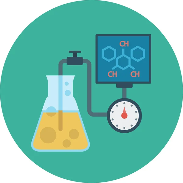 Ícone Fórmula Aprendizagem Química Estilo Plano — Vetor de Stock