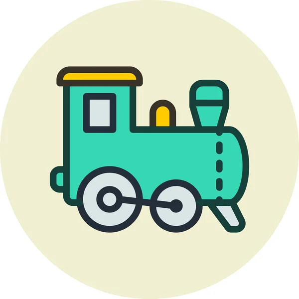 Bebé Juego Ferrocarril Icono Estilo Contorno Lleno — Archivo Imágenes Vectoriales