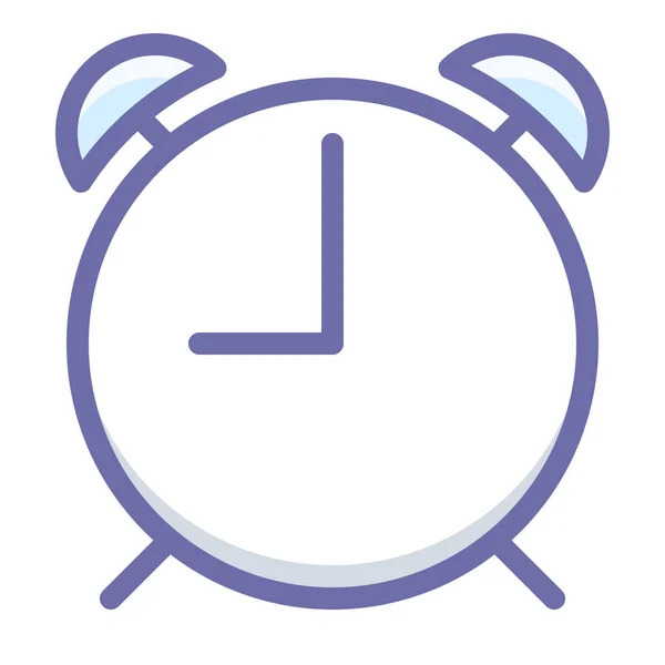 Reloj Despertador Icono Tiempo Estilo Contorno Lleno — Vector de stock