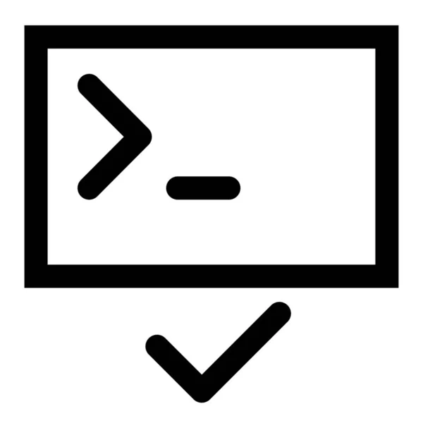 App Ansökan Kontrollera Ikonen Översikt Stil — Stock vektor