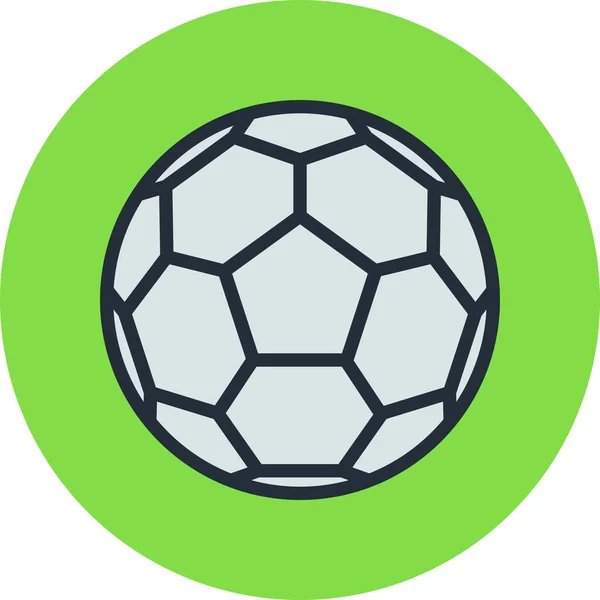 Μπάλα Αγωνιστικό Εικονίδιο Ποδοσφαίρου Γεμισμένο Περίγραμμα Στυλ — Διανυσματικό Αρχείο
