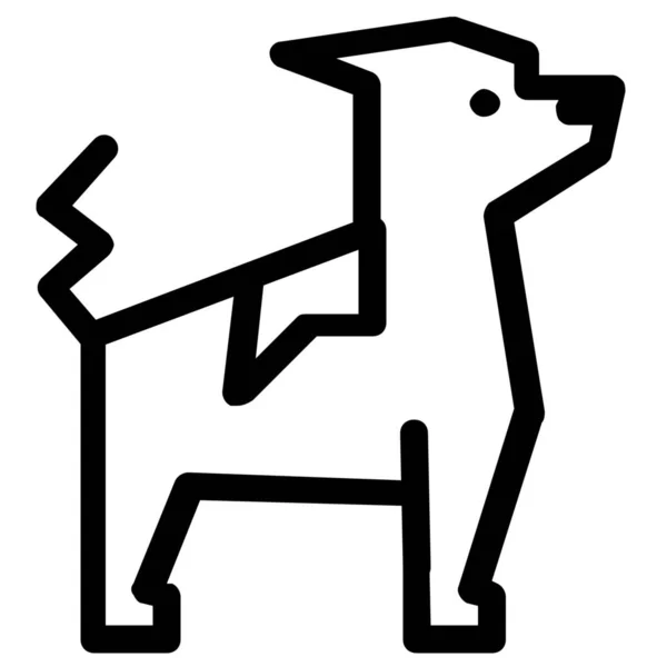 Animal Dog Ícone Contorno Estilo Contorno — Vetor de Stock