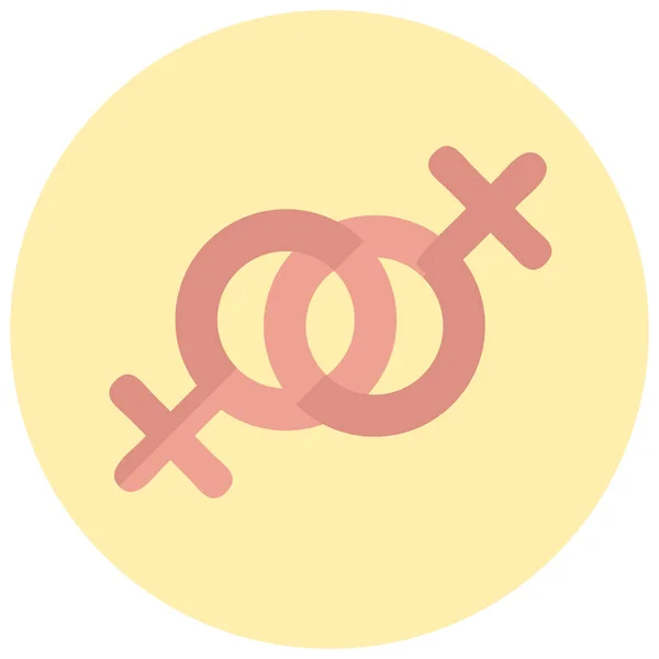 Gay Vrouwelijke Valentijn Pictogram Platte Stijl — Stockvector