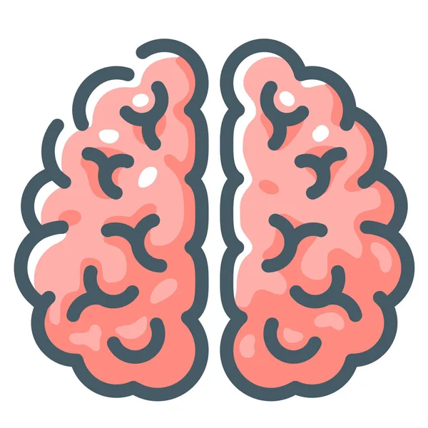 Icono Generación Ideas Cerebrales Tormenta Ideas Estilo Contorno Lleno — Vector de stock