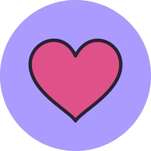 Αγαπημένο Εικονίδιο Καρδιά Στην Αγάπη Γεμιστό Περίγραμμα Στυλ — Διανυσματικό Αρχείο