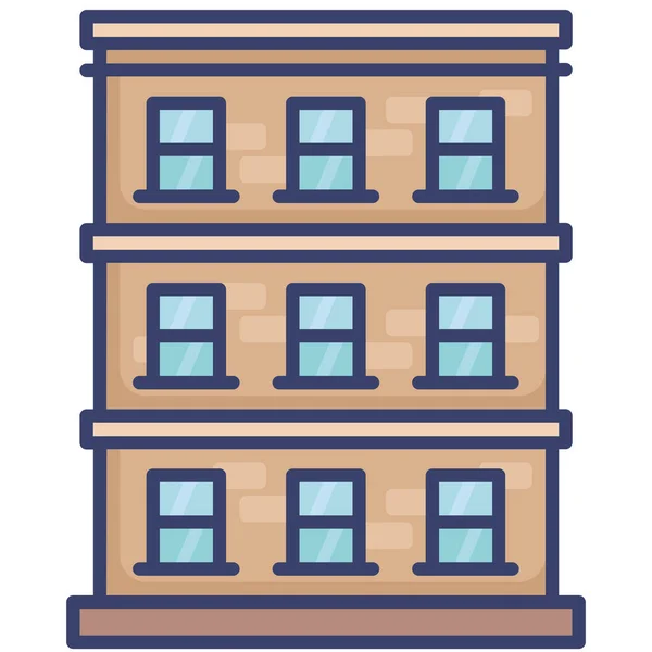 Apartment Building Estate Icon — Stock Vector