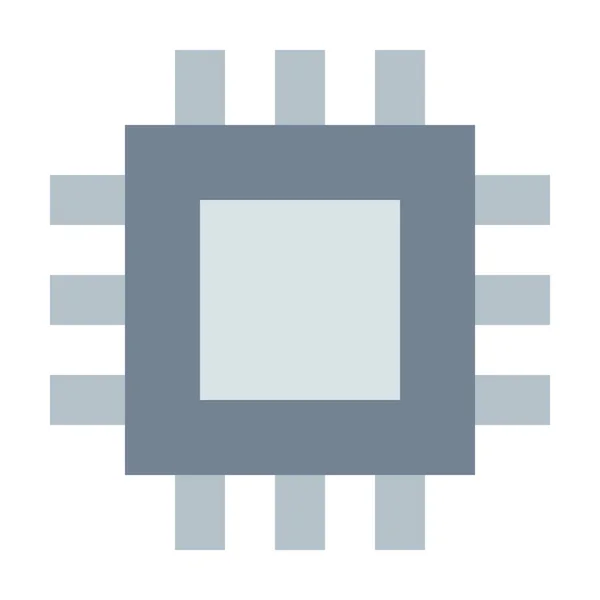 Chip Cpu Prozessor Symbol Flachen Stil — Stockvektor