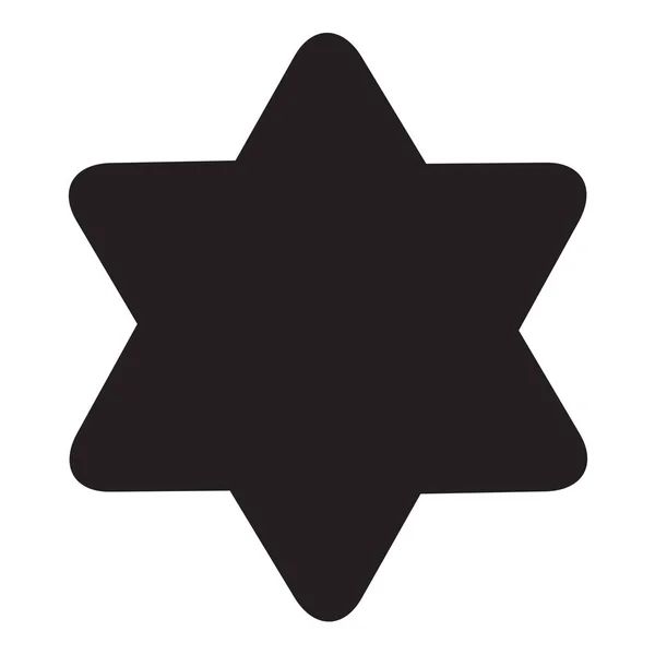 David Icono Estrella Hexagonal Estilo Sólido — Archivo Imágenes Vectoriales