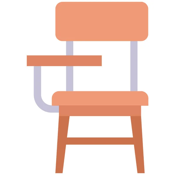 Chaise Bureau Icône Éducation Dans Style Plat — Image vectorielle