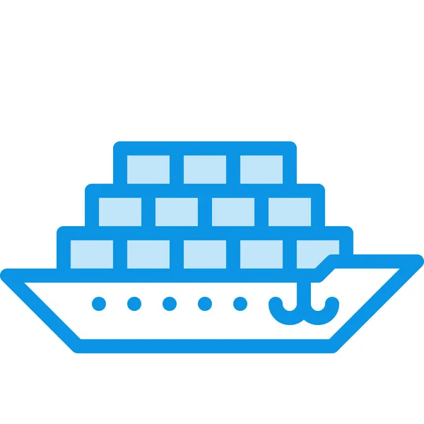 Frachtschiff Tanker Ikone Outline Stil — Stockvektor