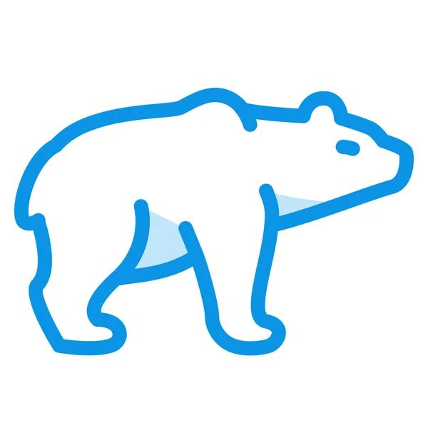Αρκούδα Grizzly Πολική Εικόνα Γεμιστό Περίγραμμα Στυλ — Διανυσματικό Αρχείο