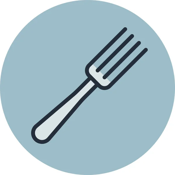 Cutlery Fork Kitchen Icon Filled Outline Style — Stock Vector