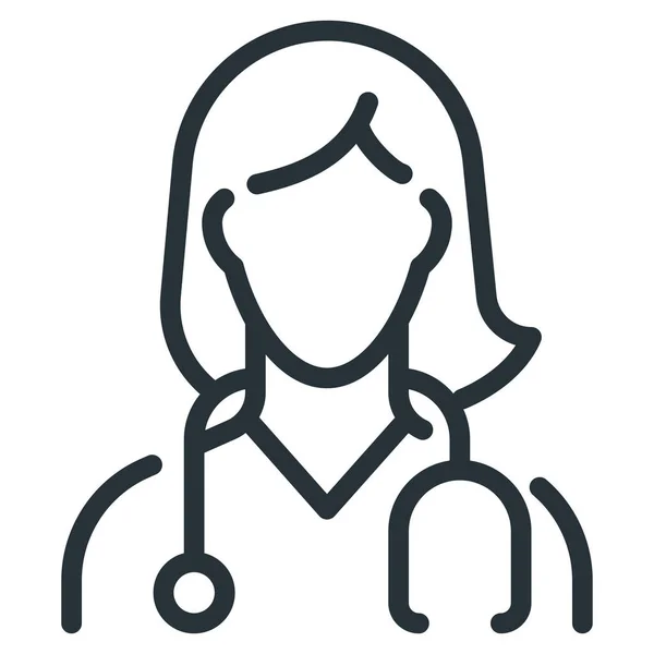 Ikona Osoba Lékař Žena — Stockový vektor