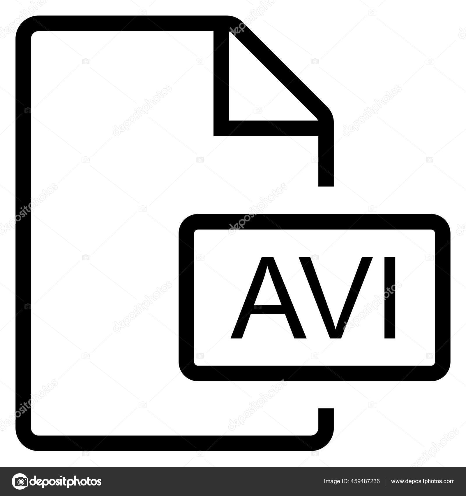 Mime Type Video Avi Icon Outline Style Векторное Изображение.