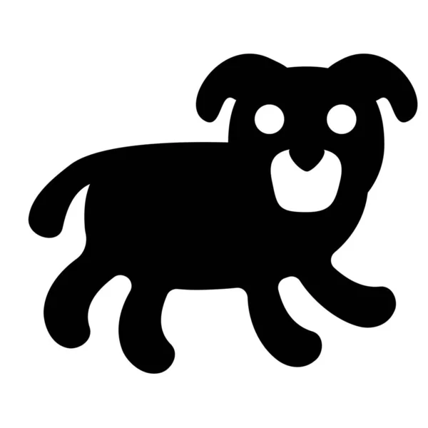 Perro Amigo Icono Sólido Estilo Sólido — Vector de stock