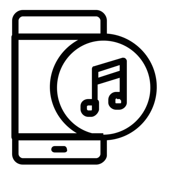 Muziek Smartphone Outline Icoon Outline Stijl — Stockvector