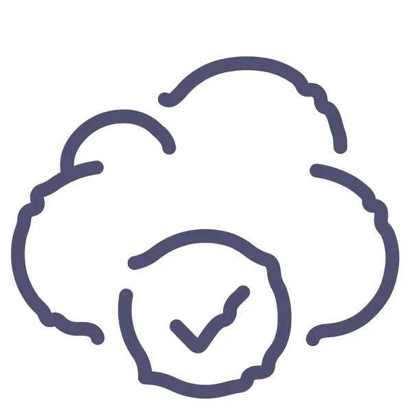 Aprove Check Cloud Icon Outline Style — стоковый вектор