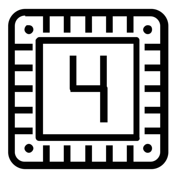 Microchip Storage Icono Esquema Estilo Esquema — Vector de stock