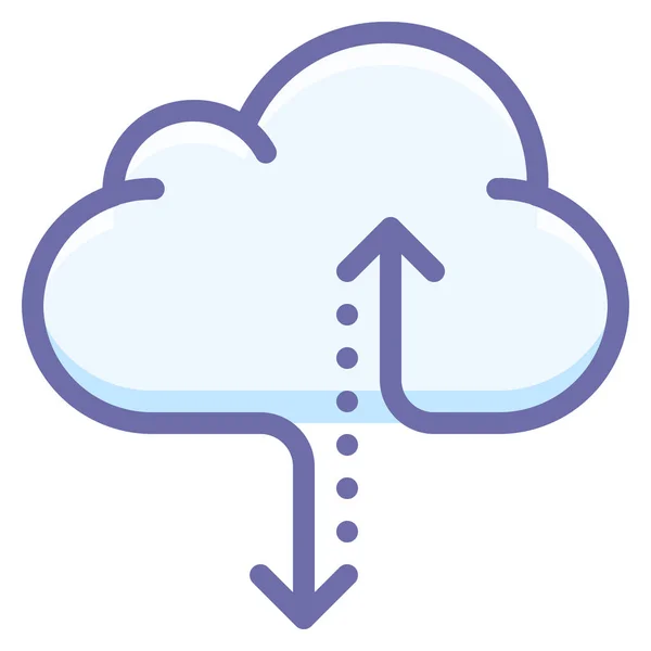 Cloud Datenverkehr Symbol Stil Ausgefüllter Umrisse — Stockvektor