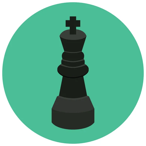 Σκάκι Παιχνίδια Βασιλιάς Εικονίδιο Επίπεδο Στυλ — Διανυσματικό Αρχείο