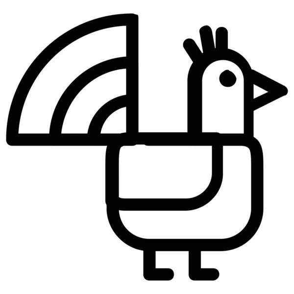 Animal Ave Pollo Icono Estilo Esquema — Vector de stock