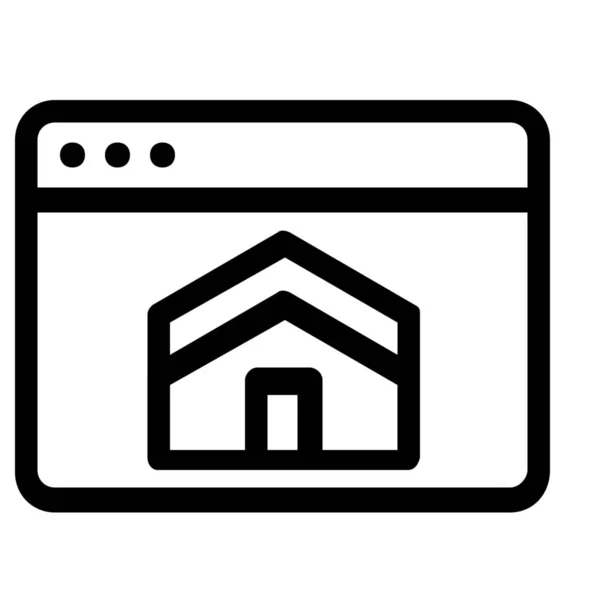 Browser Home House Icon Outline Style — Stock Vector