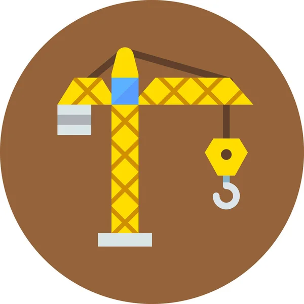 Building Crane Hook Icon Flat Style — Stock Vector