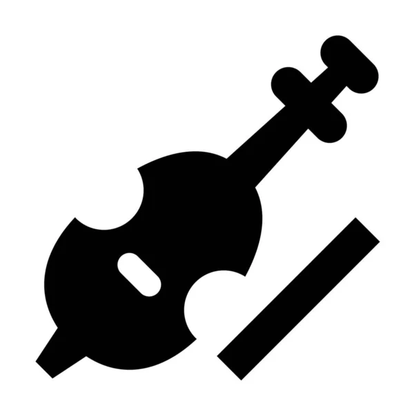 Violoncelle Instrument Violon Icône Style Solide — Image vectorielle