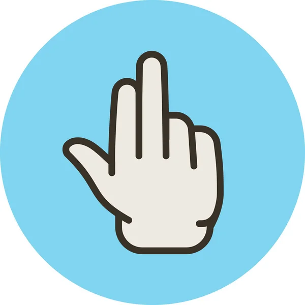 Δάχτυλα Αρπάξει Χέρι Εικονίδιο Στυλ Γεμισμένο Περίγραμμα — Διανυσματικό Αρχείο