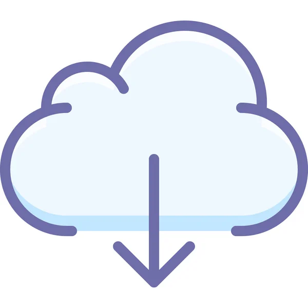 Значок Звантаження Хмарних Даних Стилі Заповненого Контуру — стоковий вектор