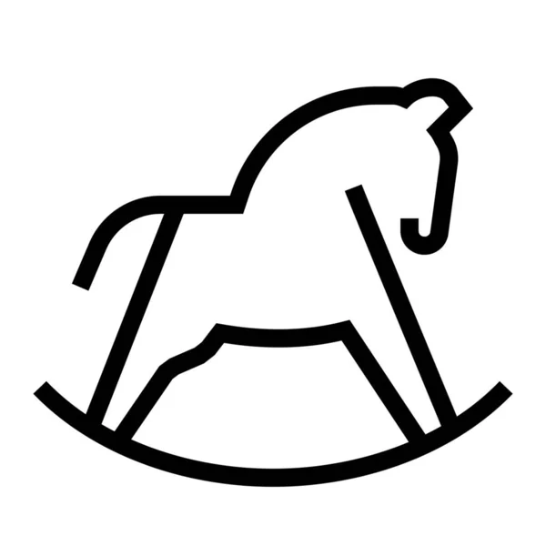业余爱好马的马形图标 轮廓风格 — 图库矢量图片