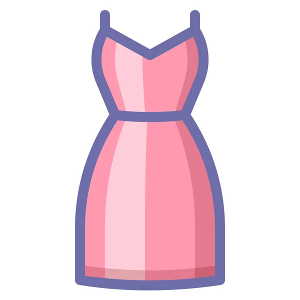 Сукня Вечірня Ікона Жінки Заповненому Стилі Контуру — стоковий вектор