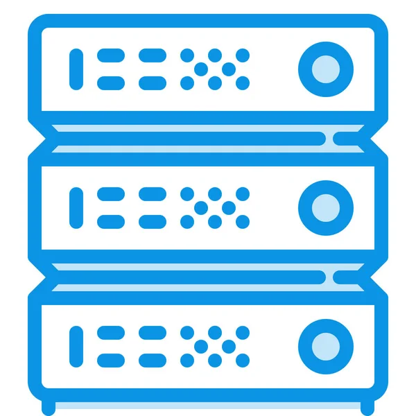 Hosting Rack Server Icoon Gevulde Outline Stijl — Stockvector