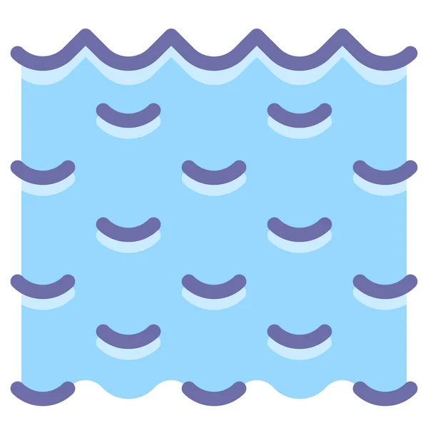 Иконка Волн Морской Воды Стиле Залитого Контура — стоковый вектор