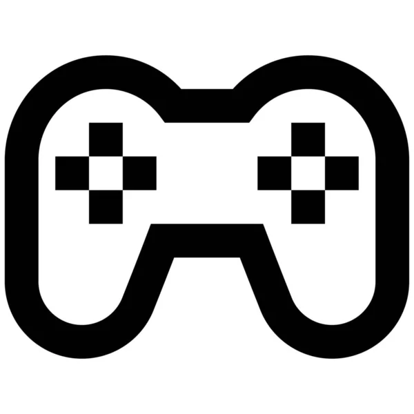 Icono Gamepad Juego Entretenimiento Estilo Esquema — Vector de stock