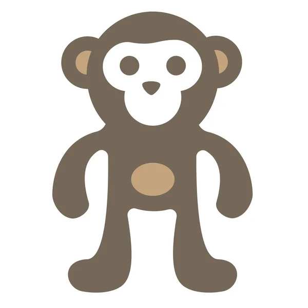 Ape Monkey Flat Icon Flat Style — Stock Vector