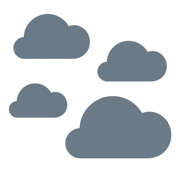 Niebla Nublado Icono Pronóstico Estilo Sólido — Archivo Imágenes Vectoriales