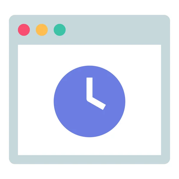 App Window Time Machine Icon Flat Style — Stock Vector