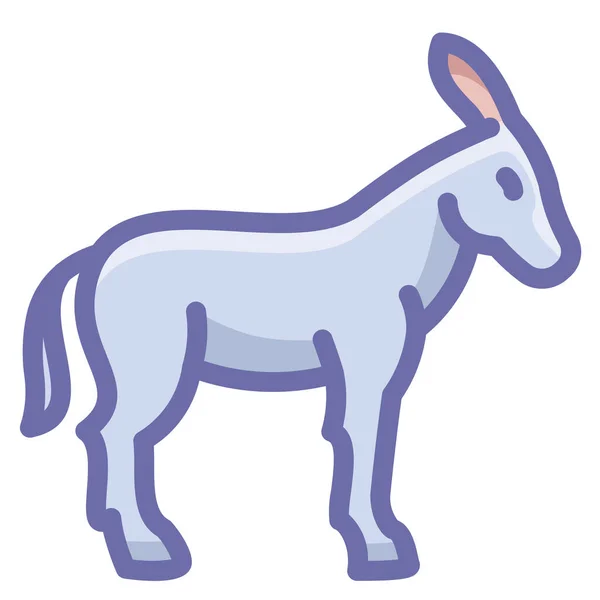 Donkey Burro Filled Outline Icon Filled Outline Style — Stock Vector