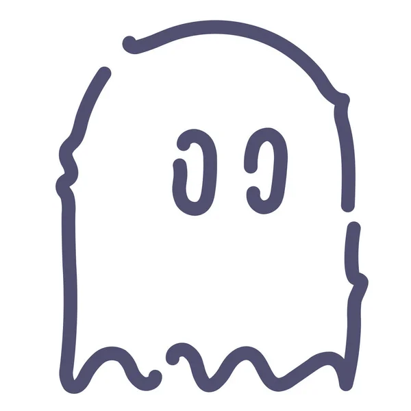 Spiele Ghost Pacman Symbol Outline Stil — Stockvektor