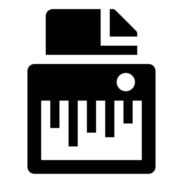 Paper Shredder Solid Icon Solid Style — Stock Vector