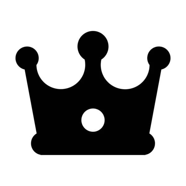 Kroon Diadeem Koningin Icoon Solid Stijl — Stockvector