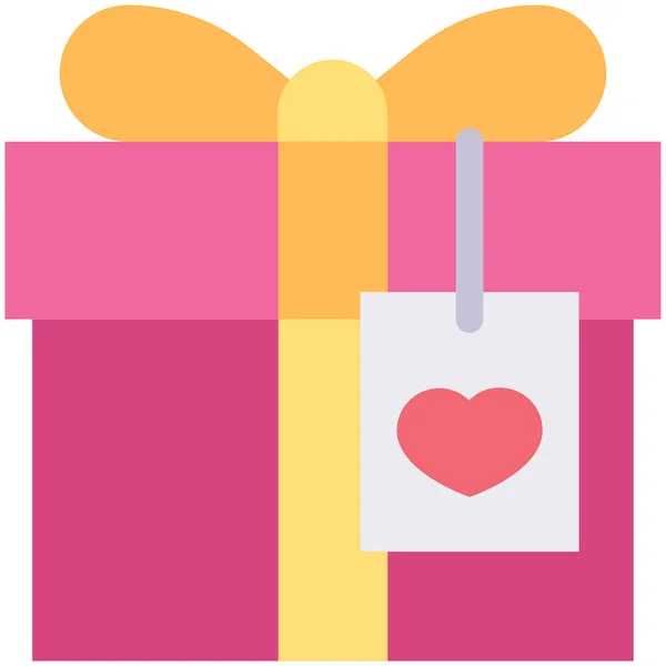 Box Gift Heart Icon Love Romance Category — Stock Vector