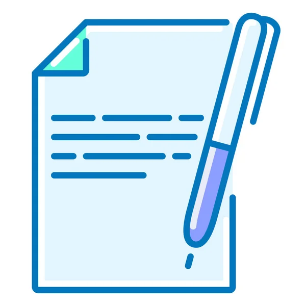 Copywriting Document Pen Icon Filled Outline Style — Stockový vektor