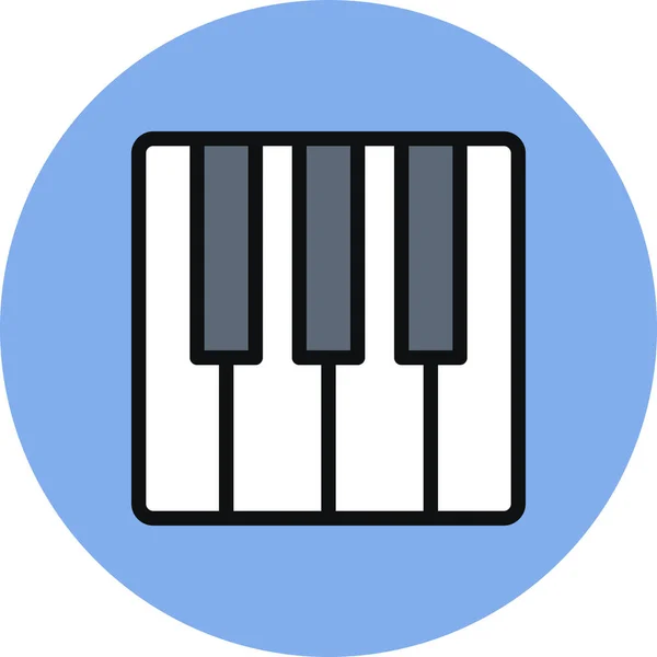 Icono Música Teclado Audio Estilo Contorno Lleno — Archivo Imágenes Vectoriales