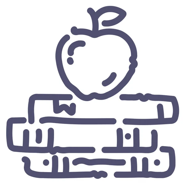 Apple Books Εκπαιδευτικό Εικονίδιο Στυλ Περίγραμμα — Διανυσματικό Αρχείο