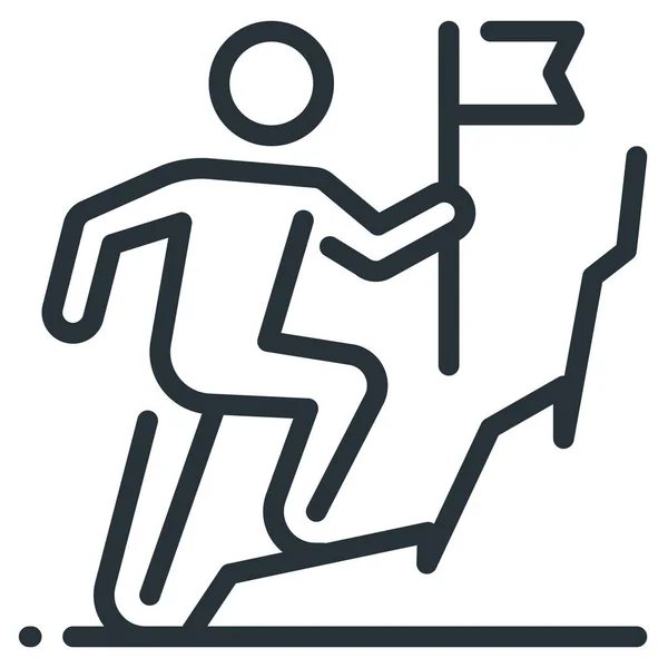 Carrera Roca Escalador Icono — Vector de stock