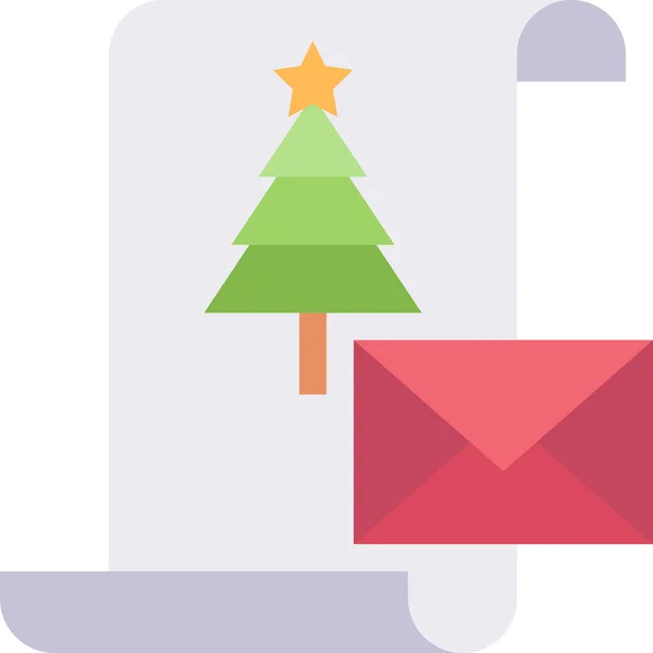 Ícone Mail Documento Natal Categoria Outros Feriados —  Vetores de Stock